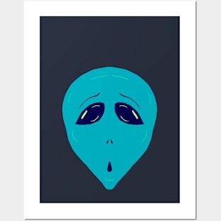 Blue Alien Posters and Art